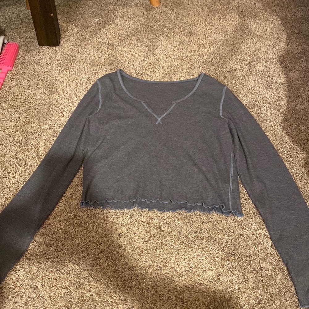blue long sleeve comfy top